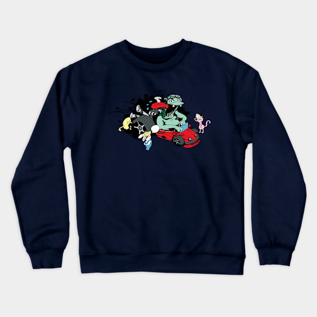 Little Red Funny Car Crewneck Sweatshirt by Tpixx